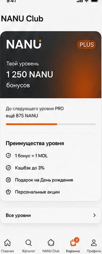 NANU Club — bonusuri si niveluri