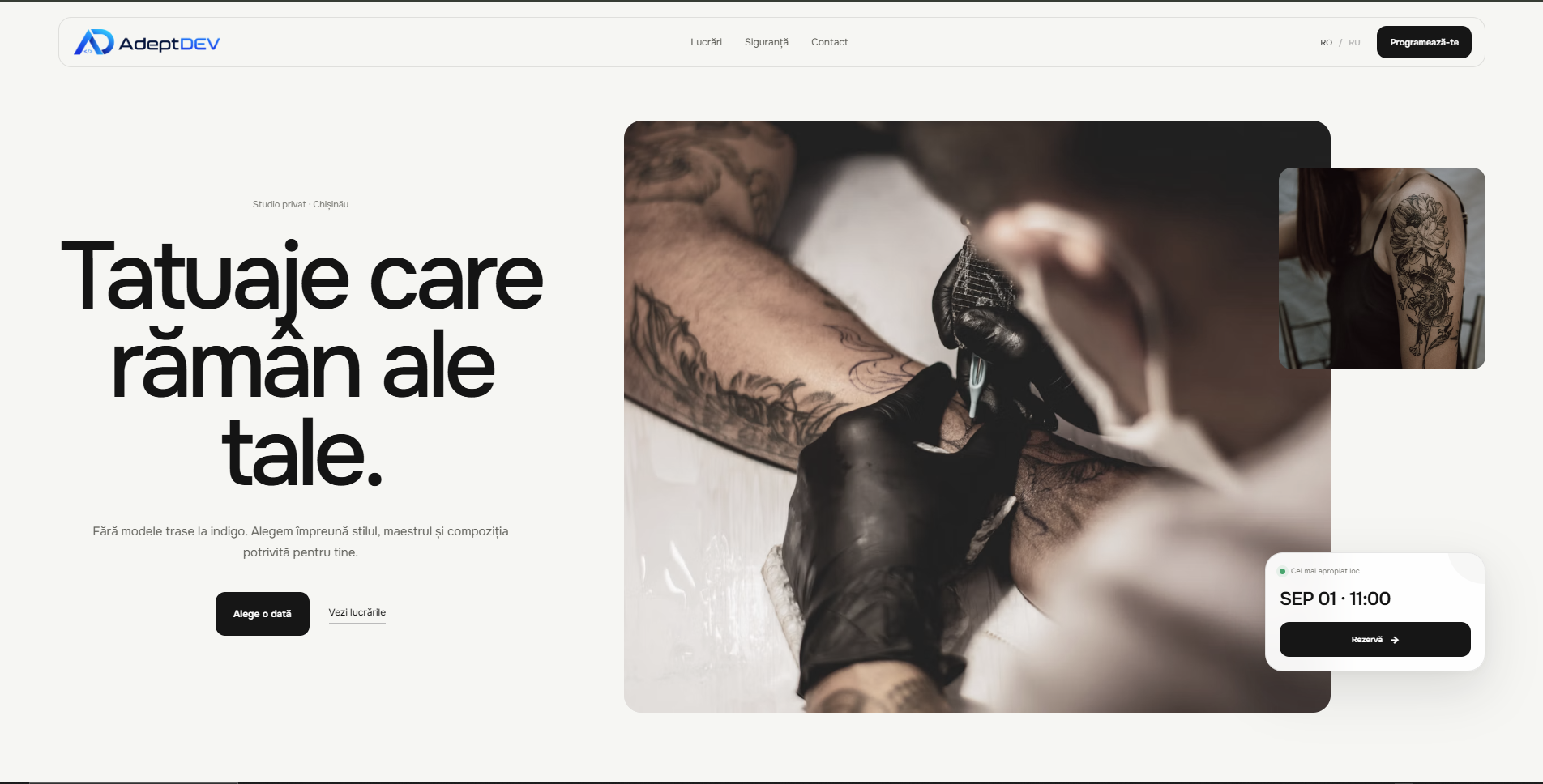 Tattoo salon website